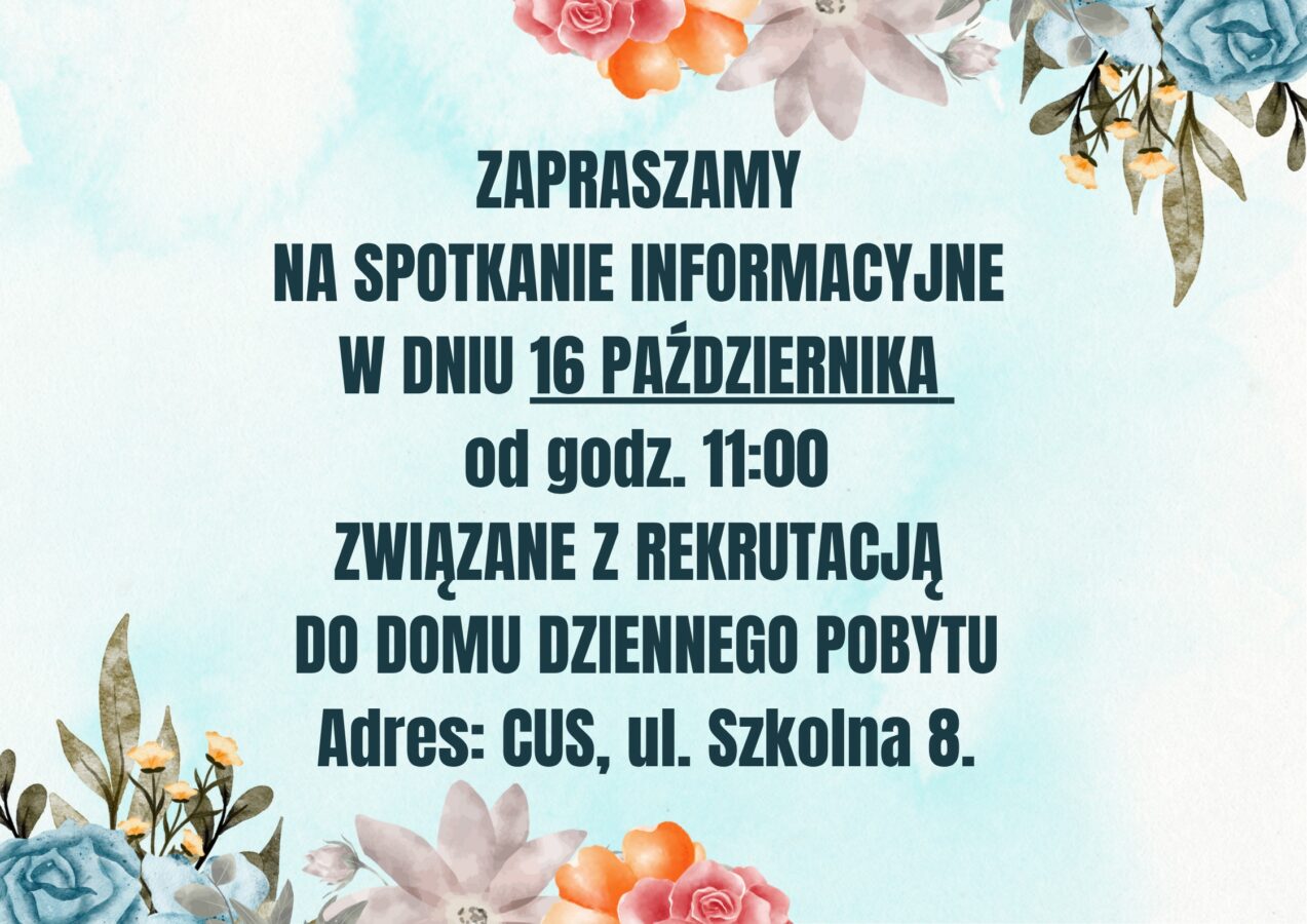 Zapraszenie na spotkanie informacyjne